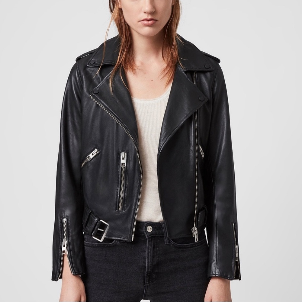 allsaints balfern biker leather jacket
